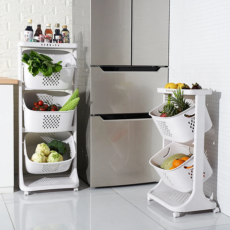 Kitchen Vegetable Shelf Floor Toy Storage Basket Storage Rack Fruit Basket Kitchen Organizer Shelf Organizer