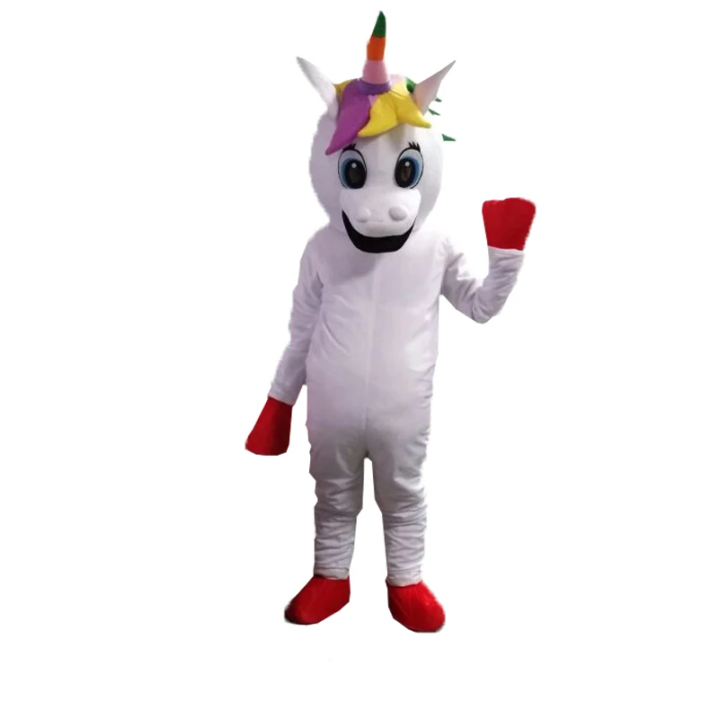 Unicorn Mascot Costume Horse Mascot Costume Parade Quality Clowns Birthdays for Adult Animal Halloween Party Costumes