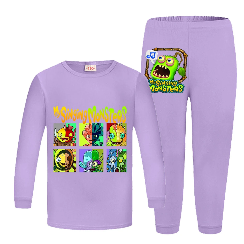 My Singing Monsters Free Costume Cartoon Pyjama Girls Long Sleeve T Shirt Pants 2pcs Sets Boys and Girls Casual Sleepwear