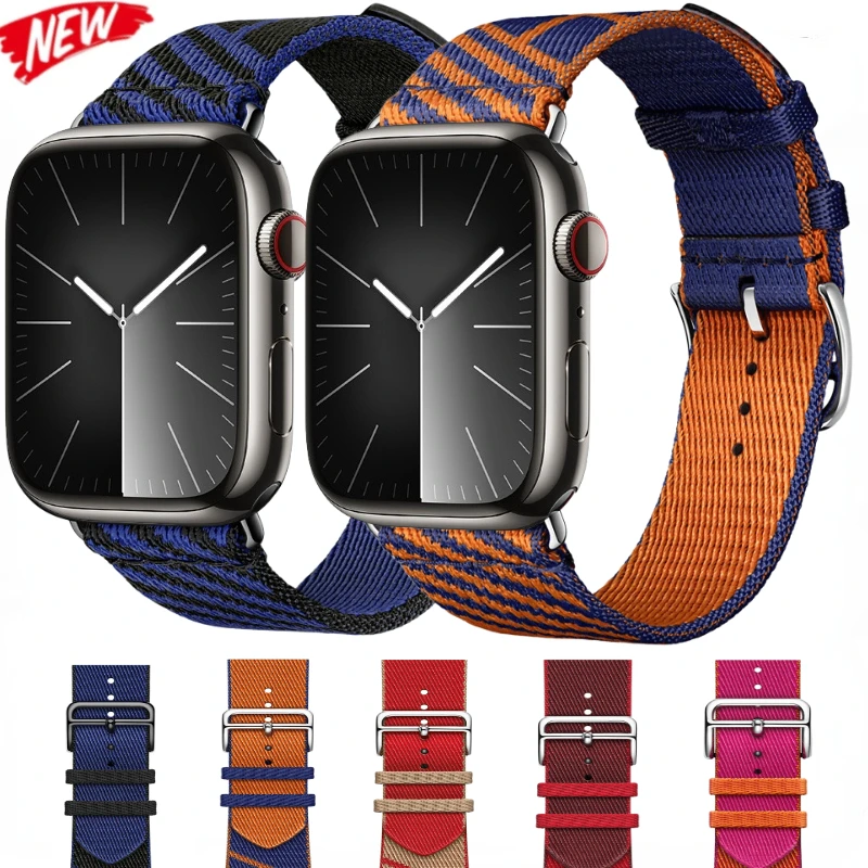 

Nylon Strap For Apple Watch Band 49mm 46mm 45mm 44mm 42mm 41mm 40mm Bracelet For iWatch Series Ultra 10 9 8 7 6 5 4 SE Wristband