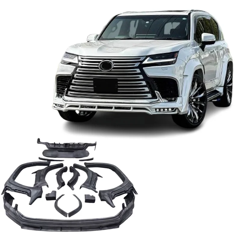 High Quality LX600 WD Style Upgrade Body Kit Front Lip Side Skirt Diffuser Spoiler Wheel Arch Exterior Accessories