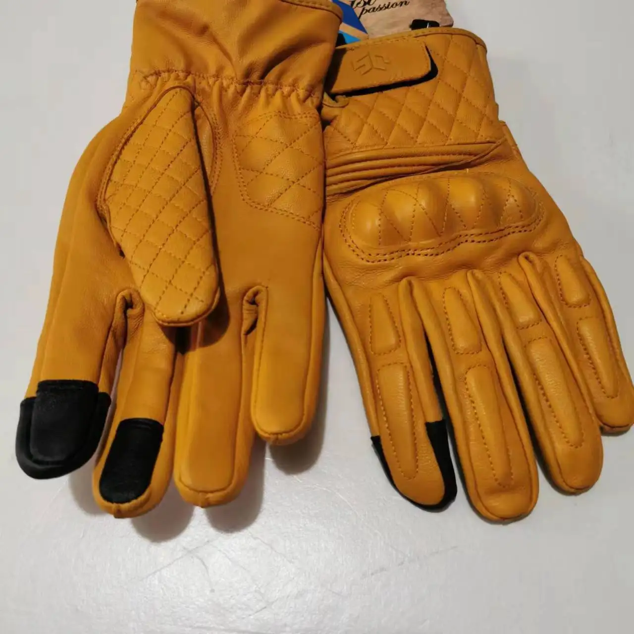 defect color pleather motorcycle gloves for regular customer with cheap price