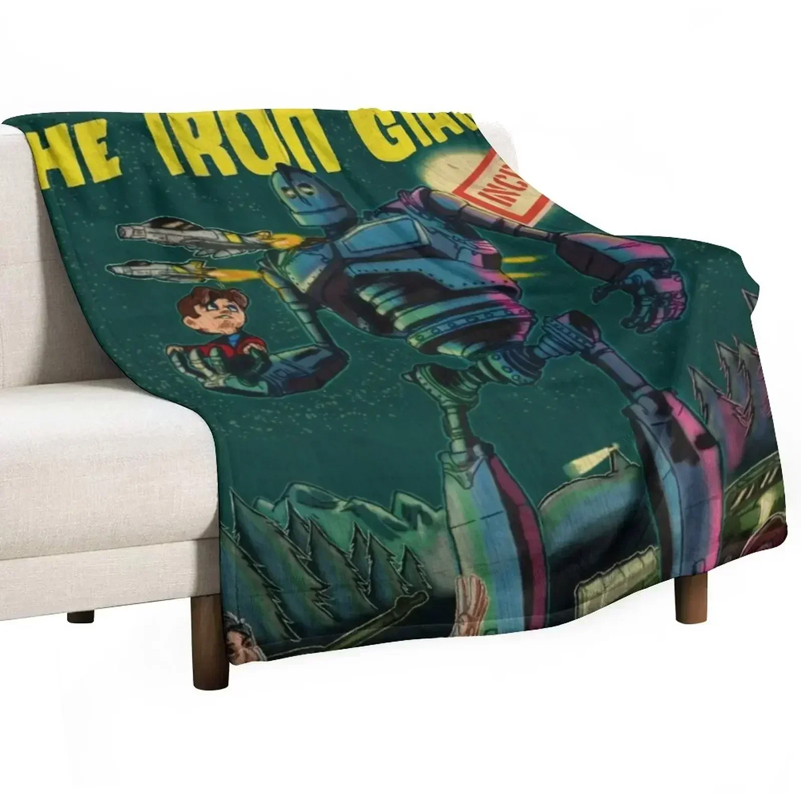 The Iron Giant 20th Anniversary Poster Throw Blanket Hairy Cute Sleeping Bag Nap Plaid on the sofa Decorative Sofas Blankets