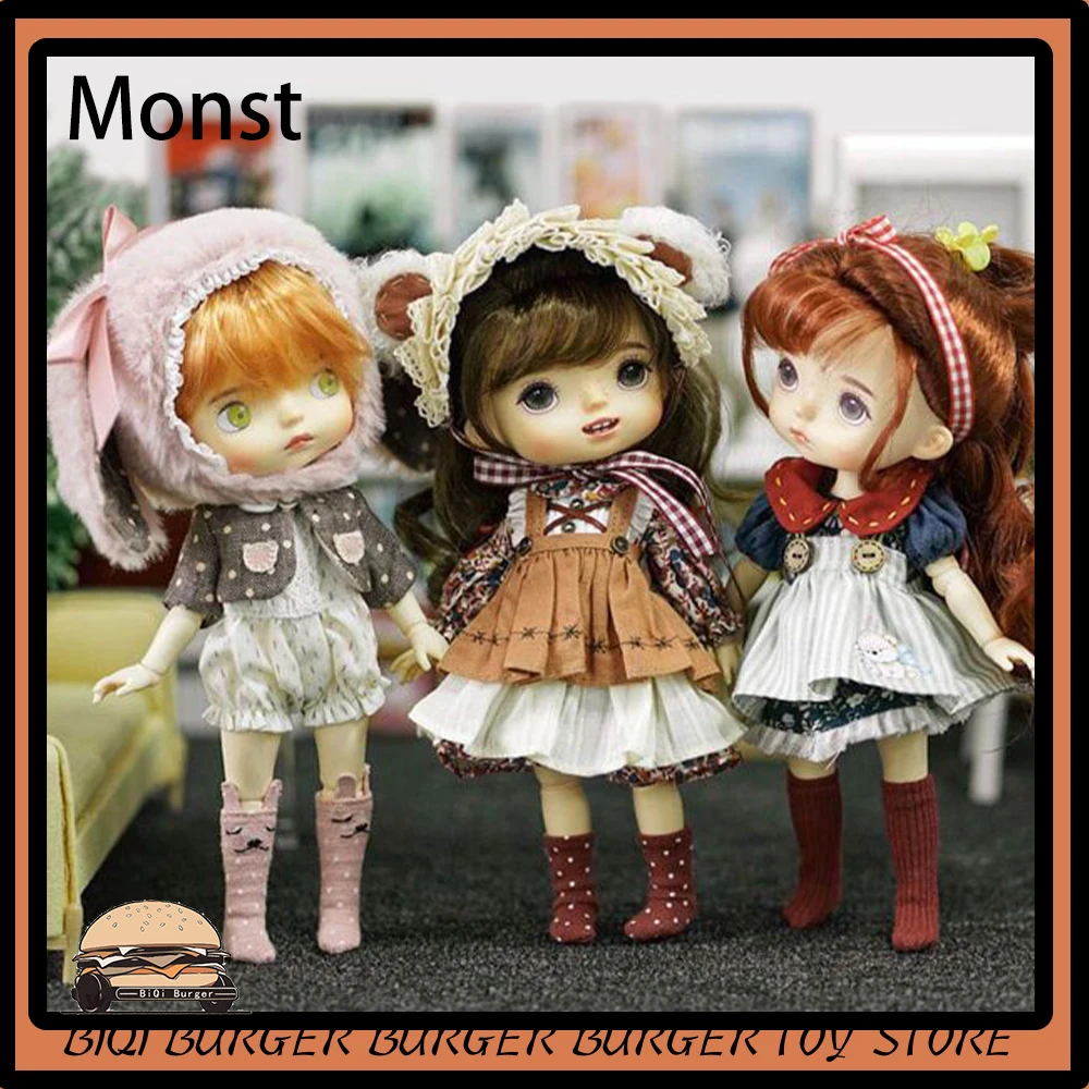 

Original 20cm Monst Action Figures Savage Baby Anime Figures BJD Joint Cute PVC Removable Clothes Collectible Model Doll Gifts