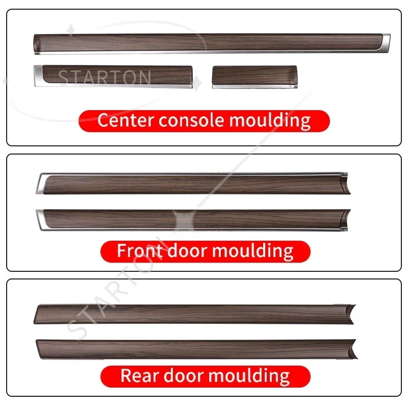Peach wood replacement Door panel control trim For Toyota Land Cruiser 200 2008-2021 LC200 Interior Accessories