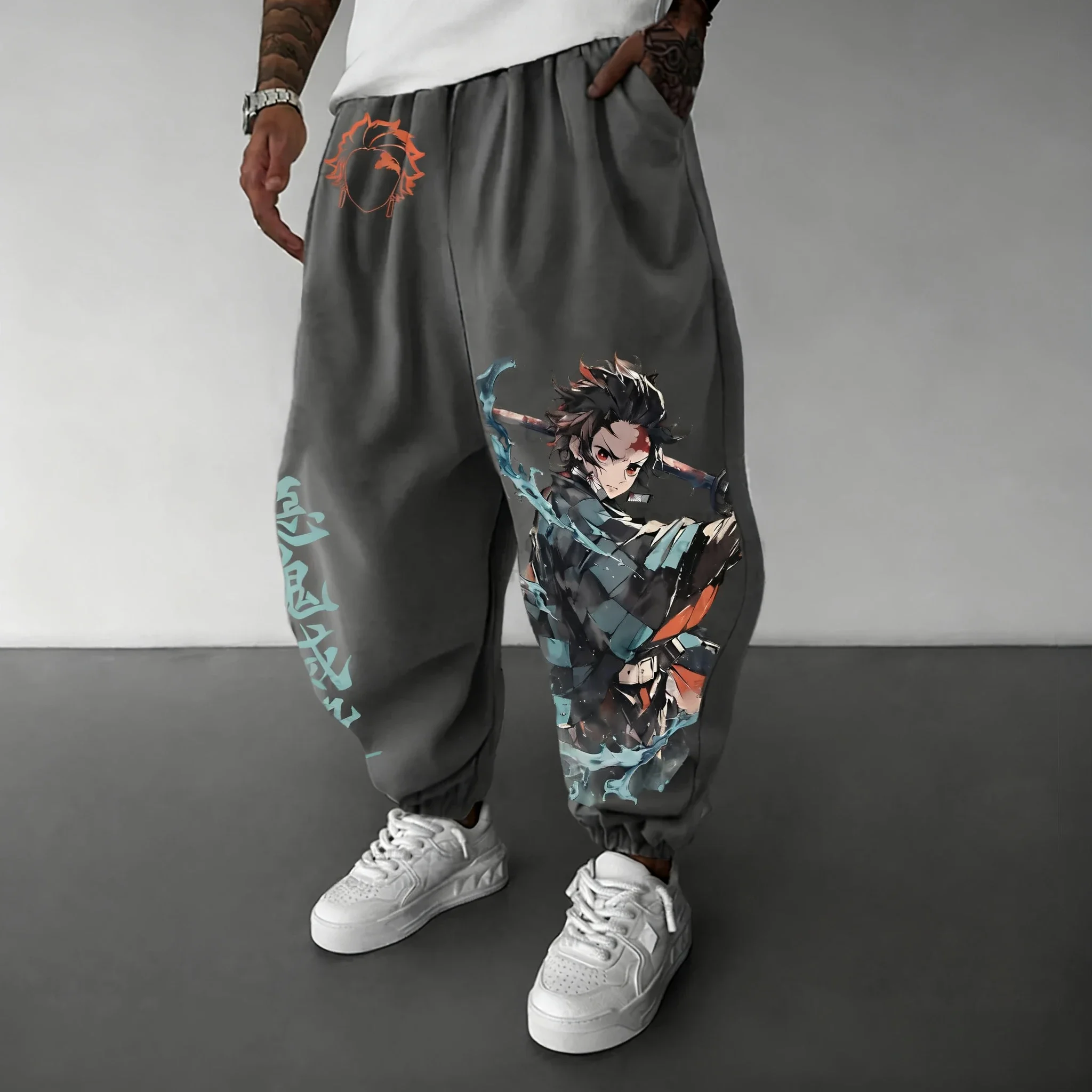 

Demon Slayer Anime Autumn/Winter Sports Pants 2026 Kamado Tanjirou Colorful Printed Men's Sports Casual Fashion Tights
