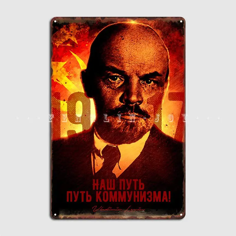 Vladimir Lenin Poster Metal Plaque Wall Cave Home Classic Wall Plaque Tin Sign Poster