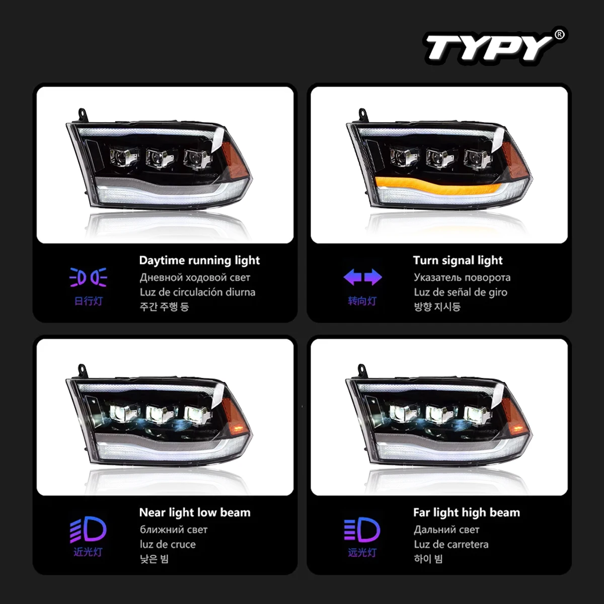 LEDヘッドライトアセンブリ,車のヘッドライトアセンブリ,デイタイム 