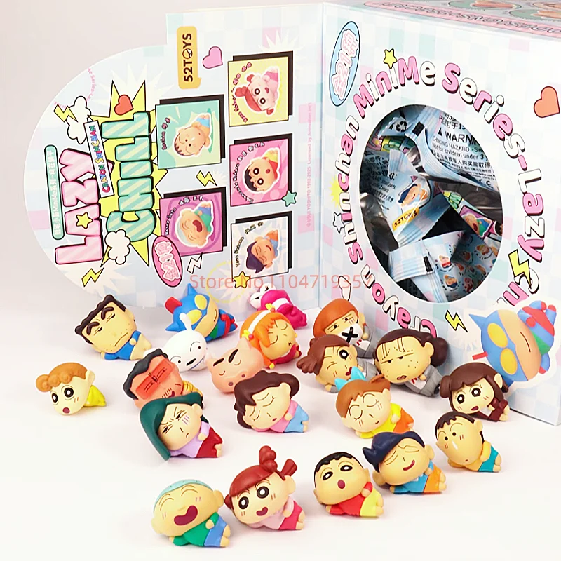 52TOYS Caja Sorpresa Crayon Shinchan Minime Figura Coleccionable en Posición Acostada, Bolsa Sorpresa, Adorno de Escritorio, Regalo de Moda para Fans