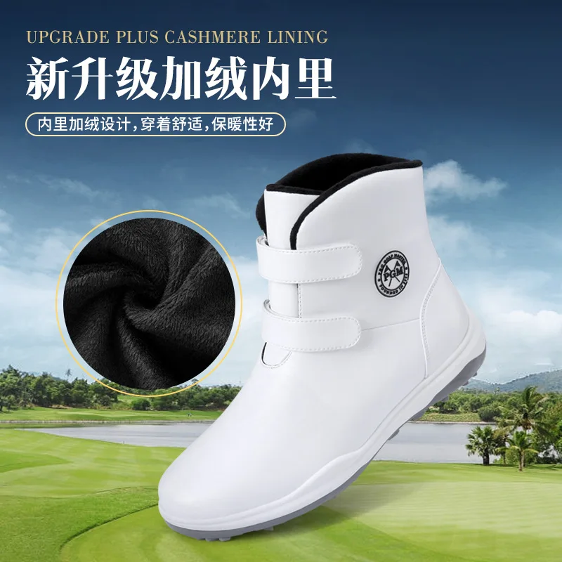 PGM-zapatos de golf antideslizantes para mujer, botas cortas impermeables con forro de terciopelo, Otoño e Invierno