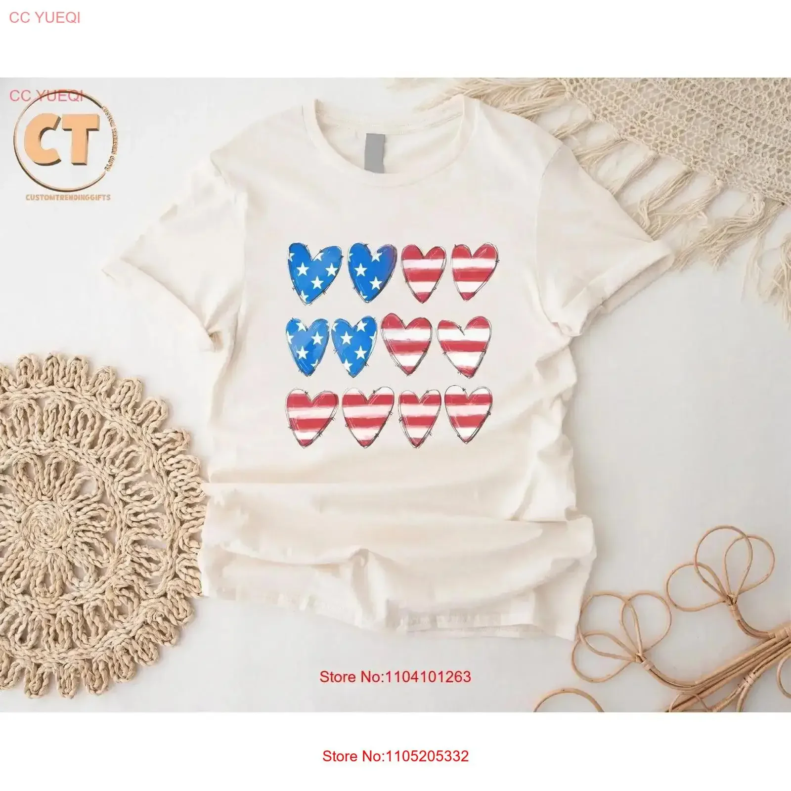 USA Flag Hearts T Shirt Love Red White Blue Heart Stars and Stripes Pride 4th Of July Freedom vintage Washed Soft Casual