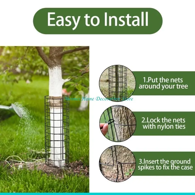 H7BF Plant Guards Protectors Metal Stakes Tree Trunk Protectors Garden Protections