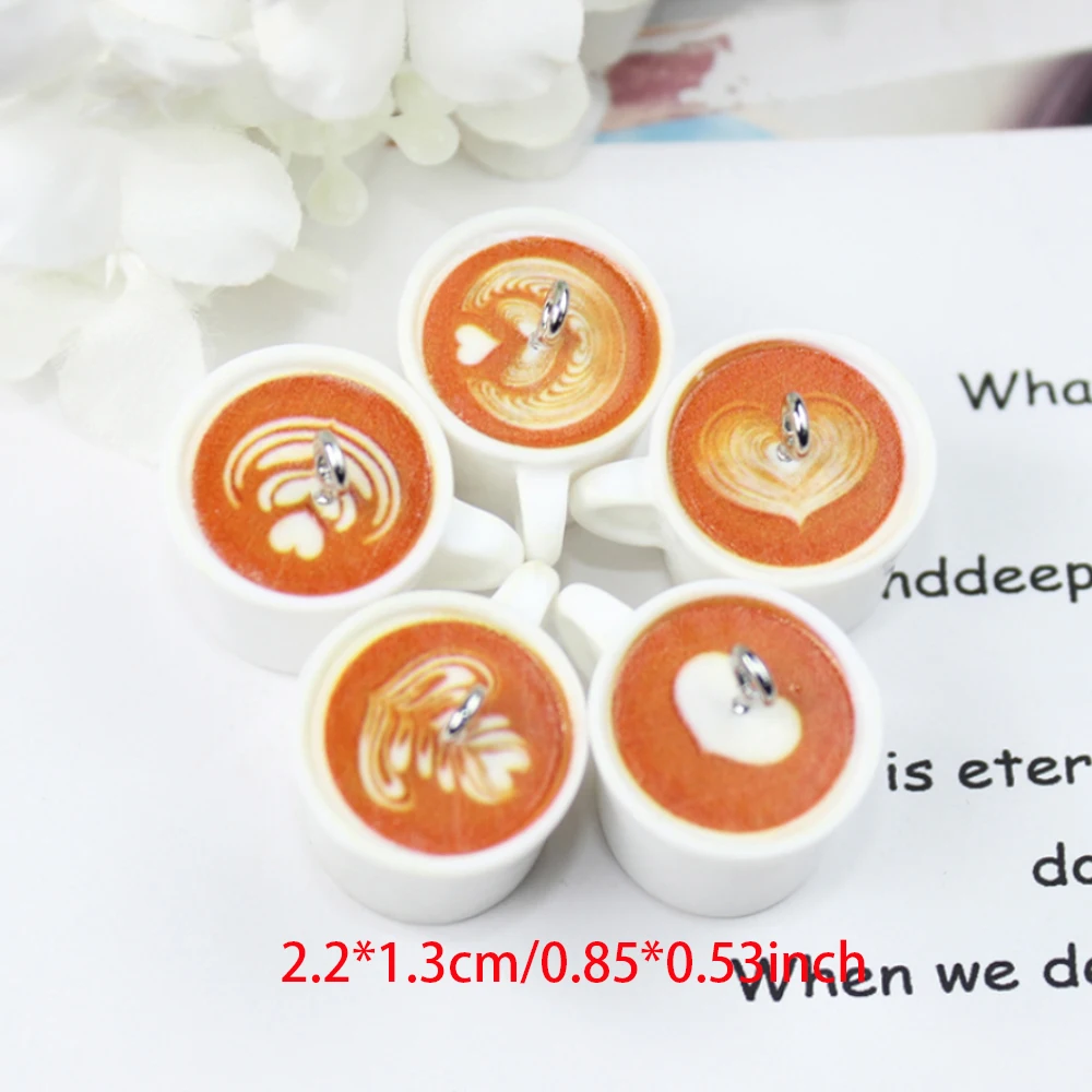 10Pcs/Lot Resin Drink Charm 3D Coffee Cup Pendant For DIY Jewelry Makings Findding Earrings Keychain Accessories