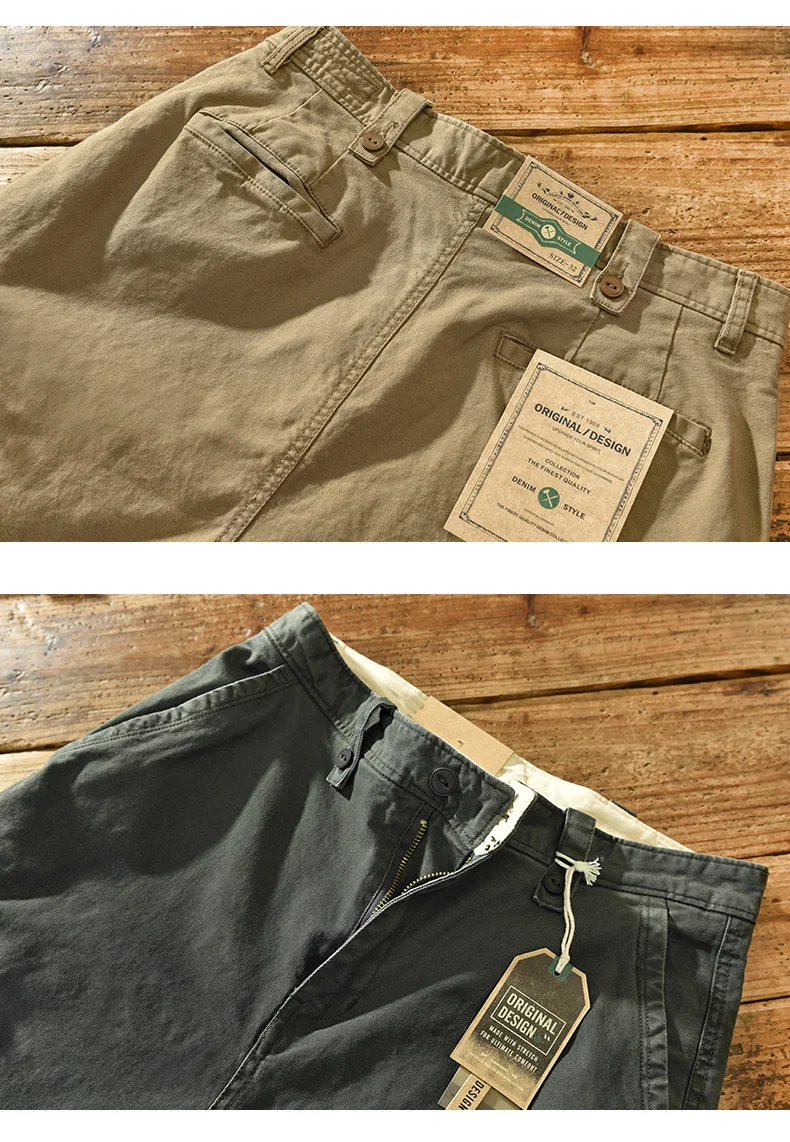 Pantalones Cargo de algodón de estilo japonés para hombre, pantalón informal de cintura media, holgado, de diseñador, a la moda, color gris, primavera y otoño, novedad de 2024