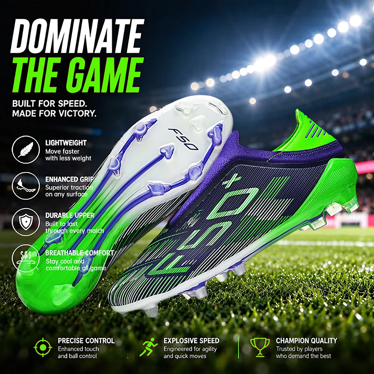 Unisex AG FG Soccer Cleats for Adults Lightweight Breathable Football Boots Non Slip Studs for Outdoor Lawn Training Games