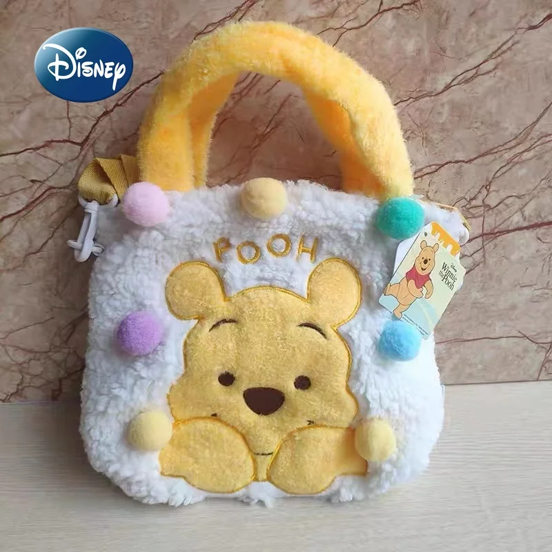 

Disney Winnie The Pooh New Mini Plush Handbag Luxury Brand Original Girls' One Shoulder Crossbody Bag Cartoon Fashion Handbag