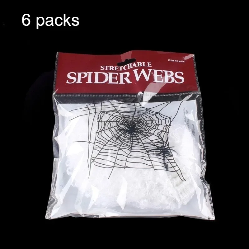 Dehnbare Spinnennetze mit jeweils 2 Spinnen, Partyzubehör, Halloween-Spinnennetz-Dekorationen für Spukhäuser, Zimmer und Heimdekoration