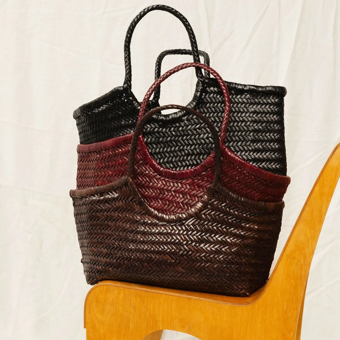 Top Grain Leather Handwoven Tote Bag Women's Fashion Shopping Bag Large Capacity Shoulder Bag Luxury Design Vegetable Basket