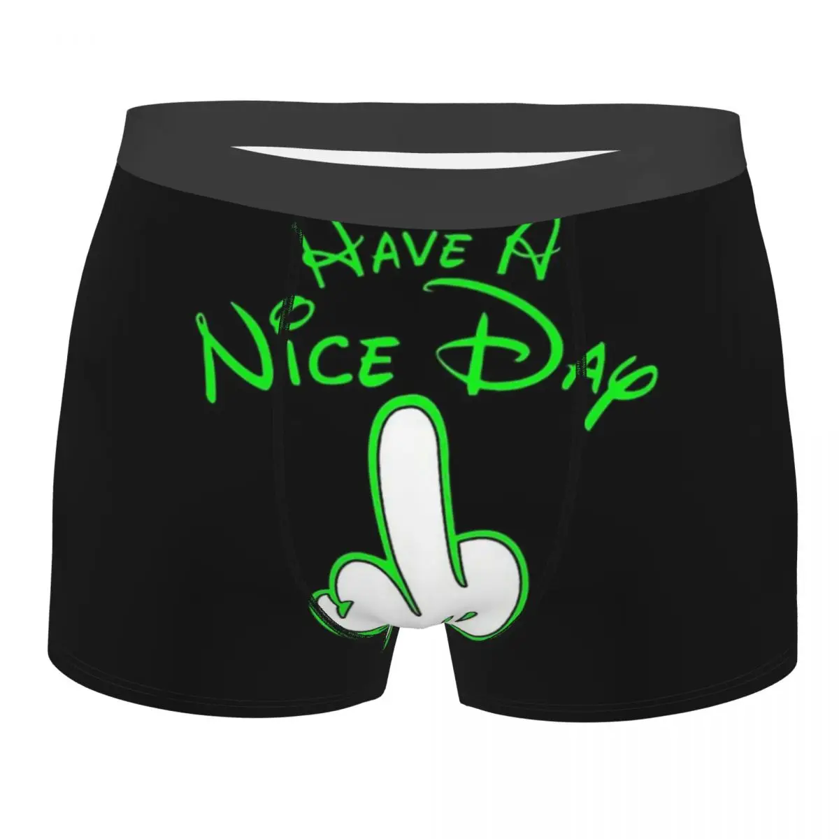 Have A Nice Day With Middle Finger 2 Design Funny Underpants Homme Panties Male Underwear Ventilate