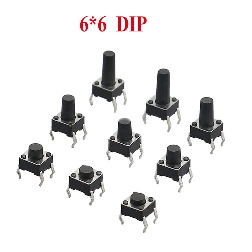 10PCS DIP-4Pins 6x6 6*6*4.3/5.0/5.5/6.0/6.5/7.0/7.5/8.0/8.5/9.0/9.5/10.0/11/11.5/14/15/18mm Switch Tactile Push Button Switches