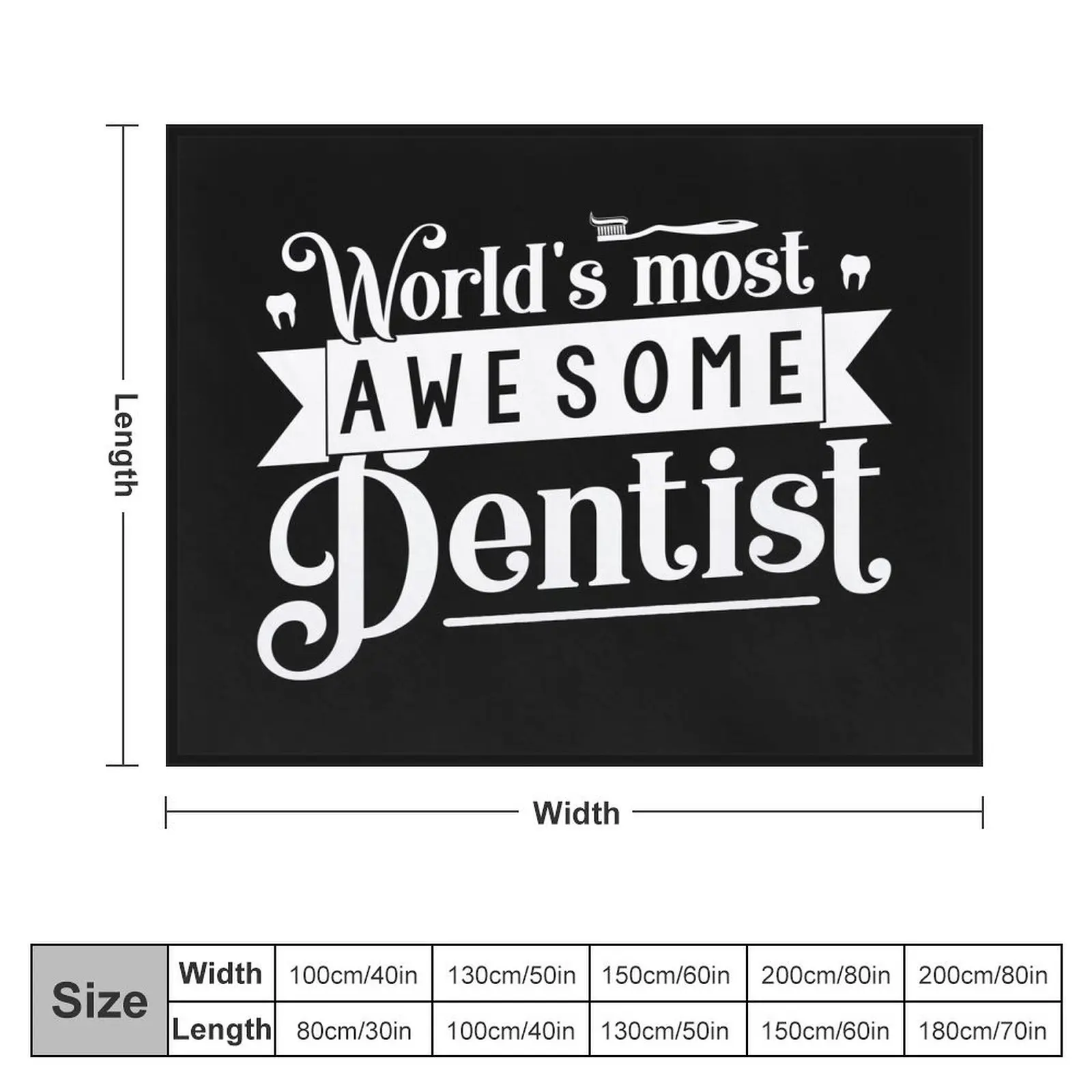 World's Most Awesome Dentist - Tooth Dental Assistant Gift product Throw Blanket Decorative Beds Sofa Blankets