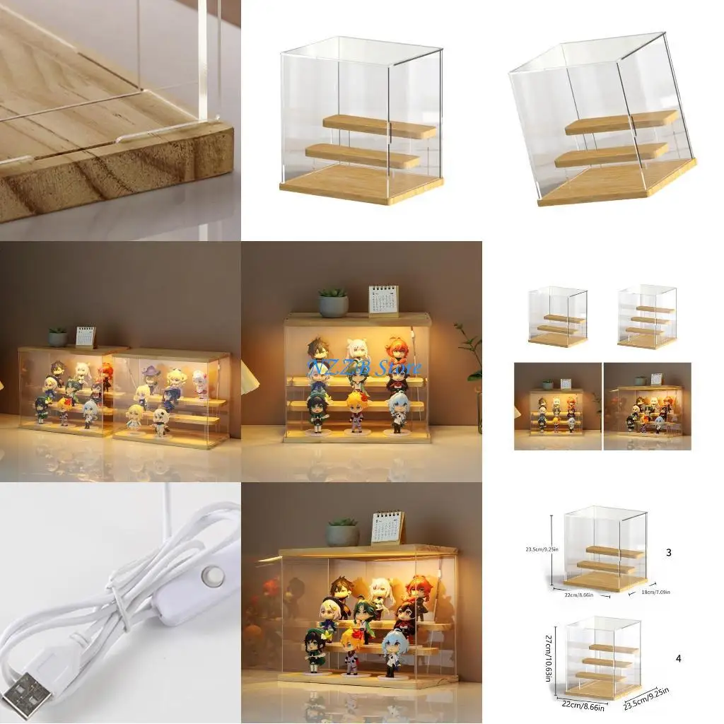 

T21F Freestanding Acrylic Case for Displaying Small Collectibles Figures Toy Holder