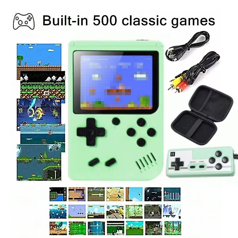 Built-in 500+ Classic arcade retro games Console for Gameboy Output Emulator TV 5 inch Video Game Handheld Game Player