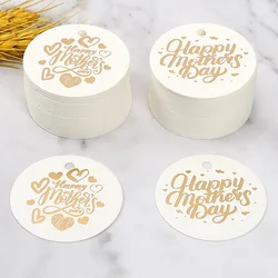 Bronzear Cartões de Papel Branco, Feliz Dia das Mães Gift Tags, Mãe Mamãe Presentes, Bags Boxes Decoração, Produto Hang Tag, 50pcs