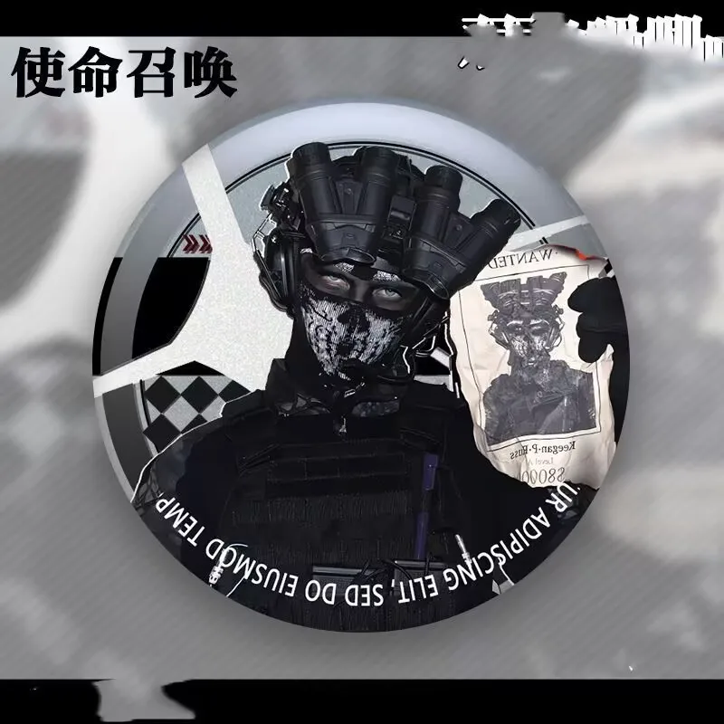 «Call of Duty» призрак киганский коник, фанатские товары, лазерный значок из жести Koji, подарок для бара