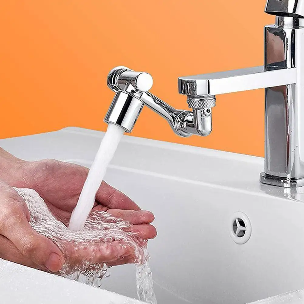 Multifunctional Rotatable Extension Faucet Aerator 1080 Degree Swivel Robotic Arm Water Filter Sink Water Tap Bubbler Sink Fit