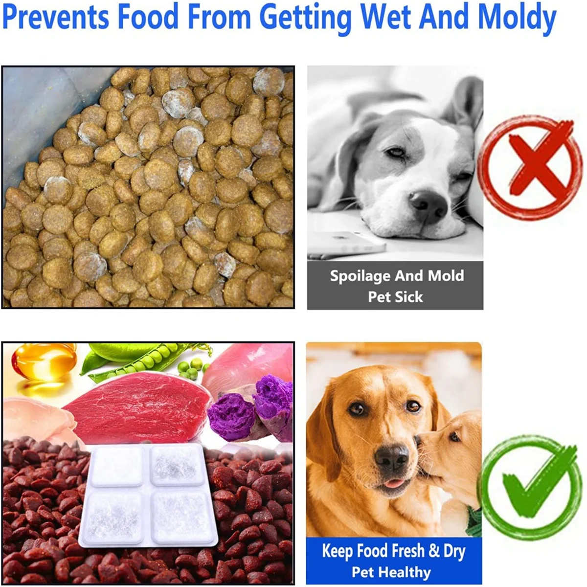 YCHL 12 قطعة حقيبة تجفيف أغذية الحيوانات الأليفة لمغذيات Petlibro الأوتوماتيكية للقطط والكلاب تحافظ على طعام الحيوانات الأليفة جافة وطازجة