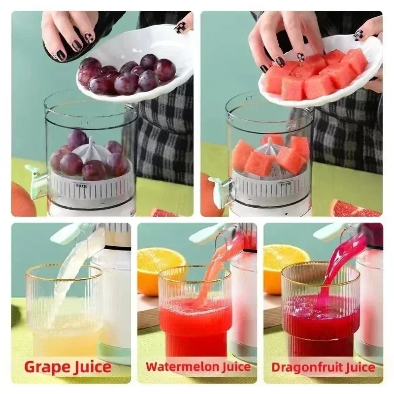 Draagbare Usb Automatische Juicer Kleine Multifunctionele Sapresidu Scheiding En Opladen Bidirectionele Spiraal Juicer Cup