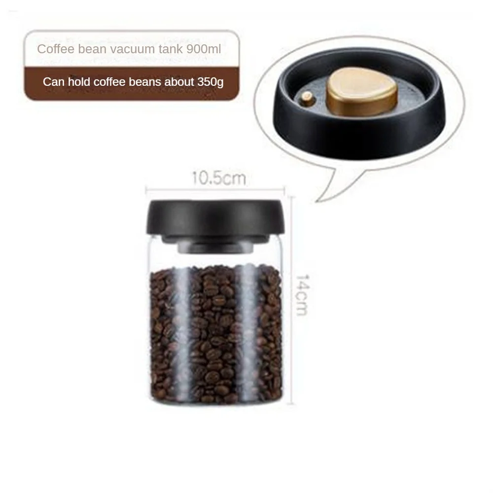 1pc Kaffee Bohnen Vakuum Versiegelt Tank Haushalt Glas Lebensmittel Lagerung Tank Für Feuchtigkeit-beweis Luft Extraktion Tee Lagerung tank