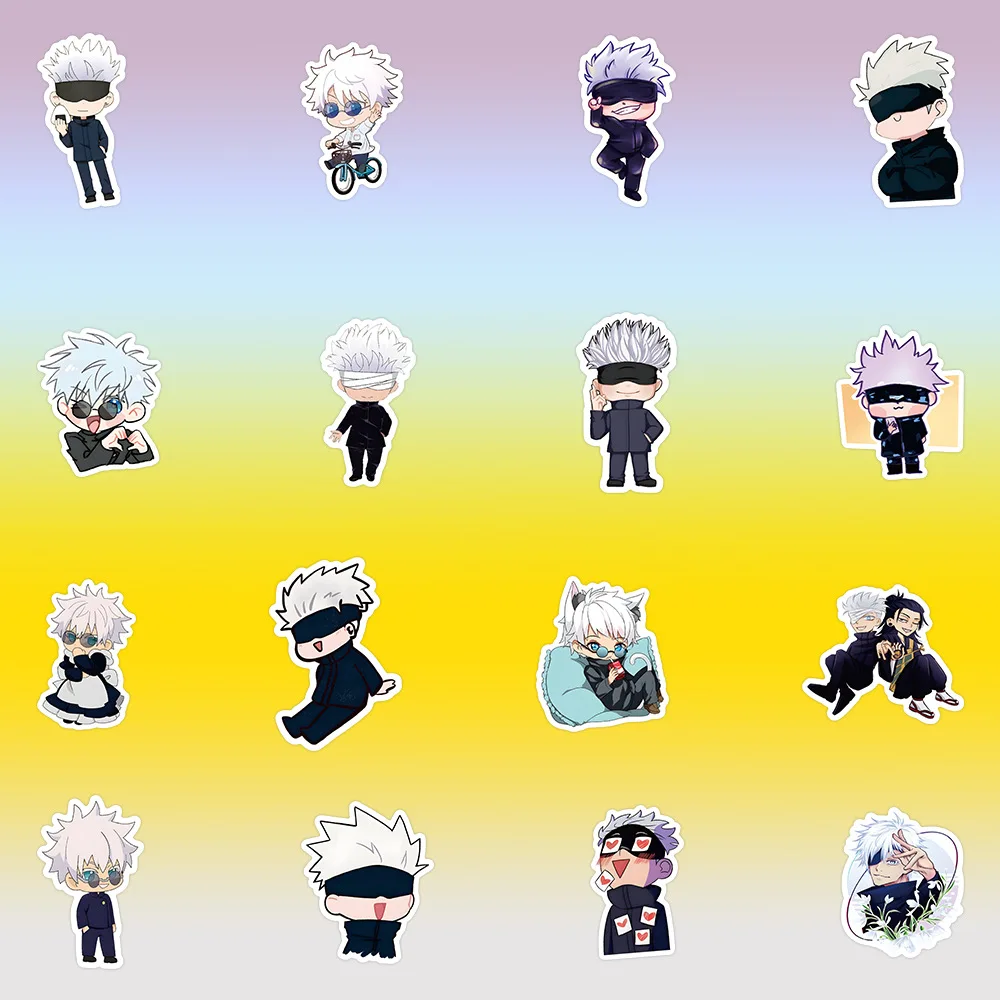 60 PZ Kawaii Cartoon Anime Jujutsu Kaisen Adesivi Itadori Yuji Cartoon Decal Laptop Skateboard Notebook Auto Bici Kid GIOCATTOLO