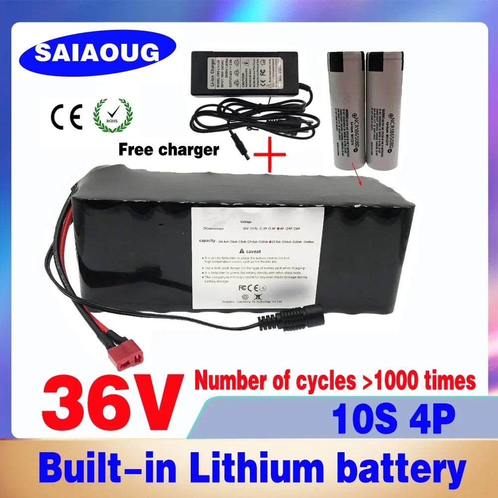 

36V 30000mAh Original Rechargeable Lithium Battery Pack 20Ah Power Modified Bicycle Scooter Electric Vehicle with BMS+charger