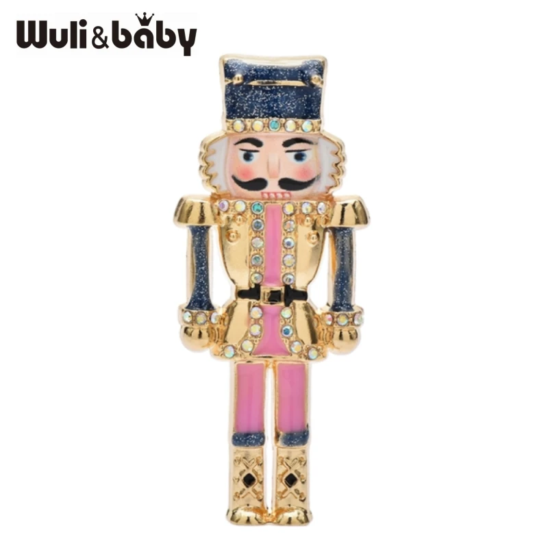 Wuli&baby Nussknacker ‌   Charakter-Broschen für Damen, Unisex, schöne Emaille-Broschen mit männlichen Figuren, für Partys, Freizeit, Geschenke