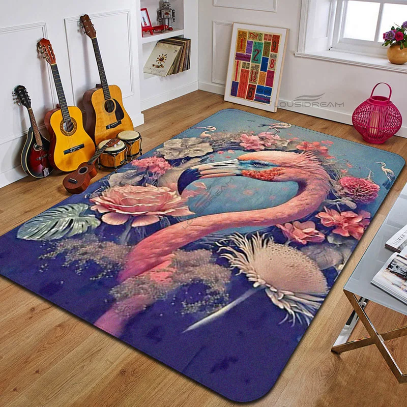 

Flower and Animal Art Patterns Decorative Carpet Children's Bedrooms Floor Pad Can Customize Rug Living Room Cushion Door Pad