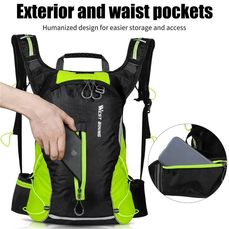 WEST BIKING 16L Cycling Backpack Portable Breathable Ultralight Bicycle Bag Outdoor Sport Climbing Travel Hiking Hydration Bag