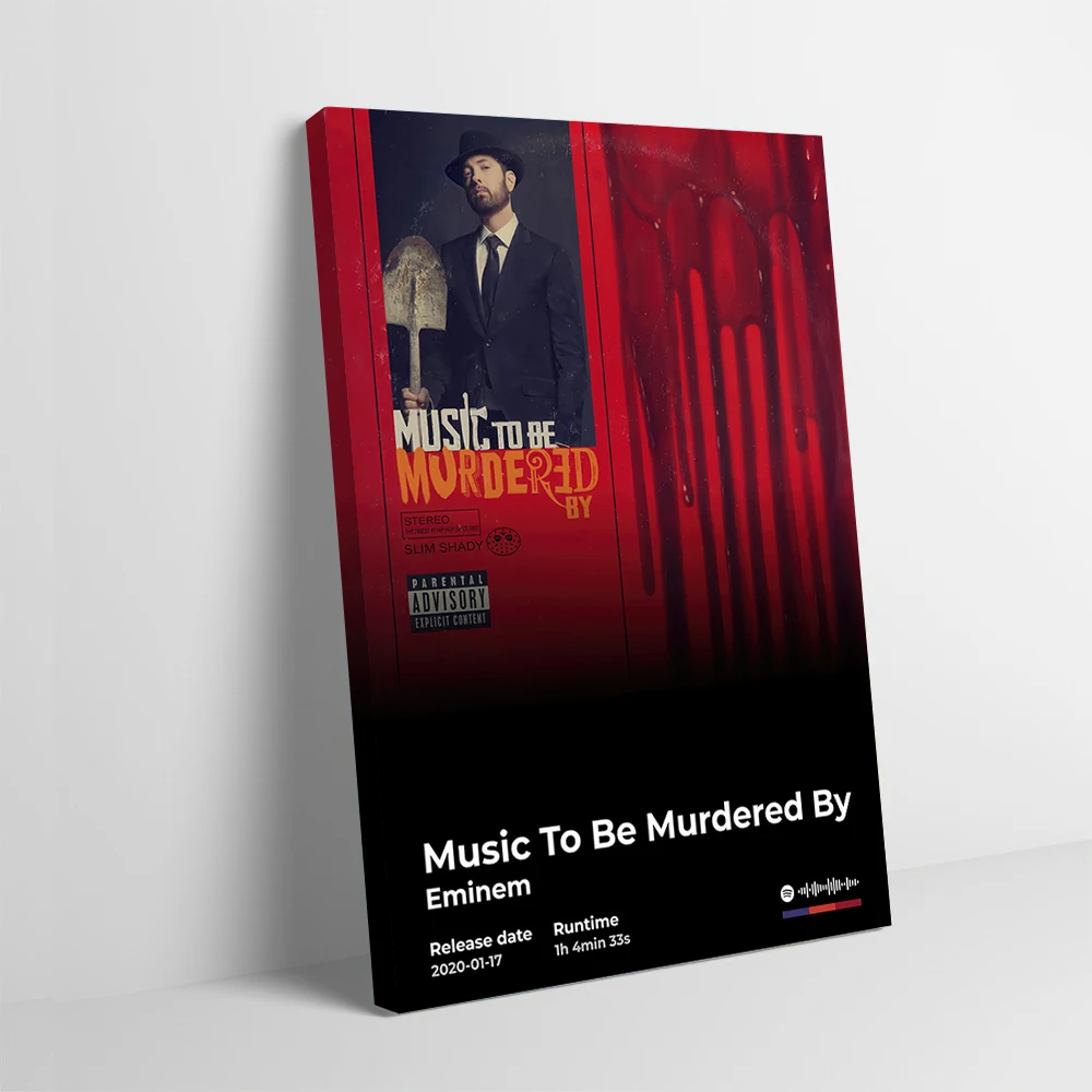 Eminem - Music To Be Murdered By Poster Customizable Printed Canvas Painting for Pictures Wall Art Decoration Home Bedroom Deco