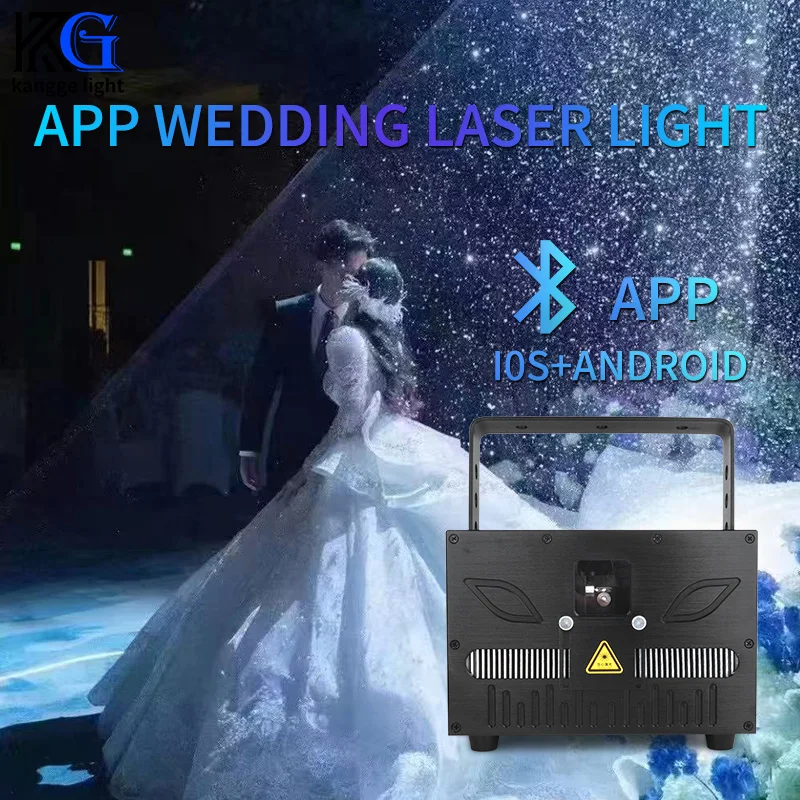 8W–15W RGB Laser Light 3D Animation Beam Show DMX APP Control Stage Laser Beam RGB Laser Moving Head Lights Party Club Wedding