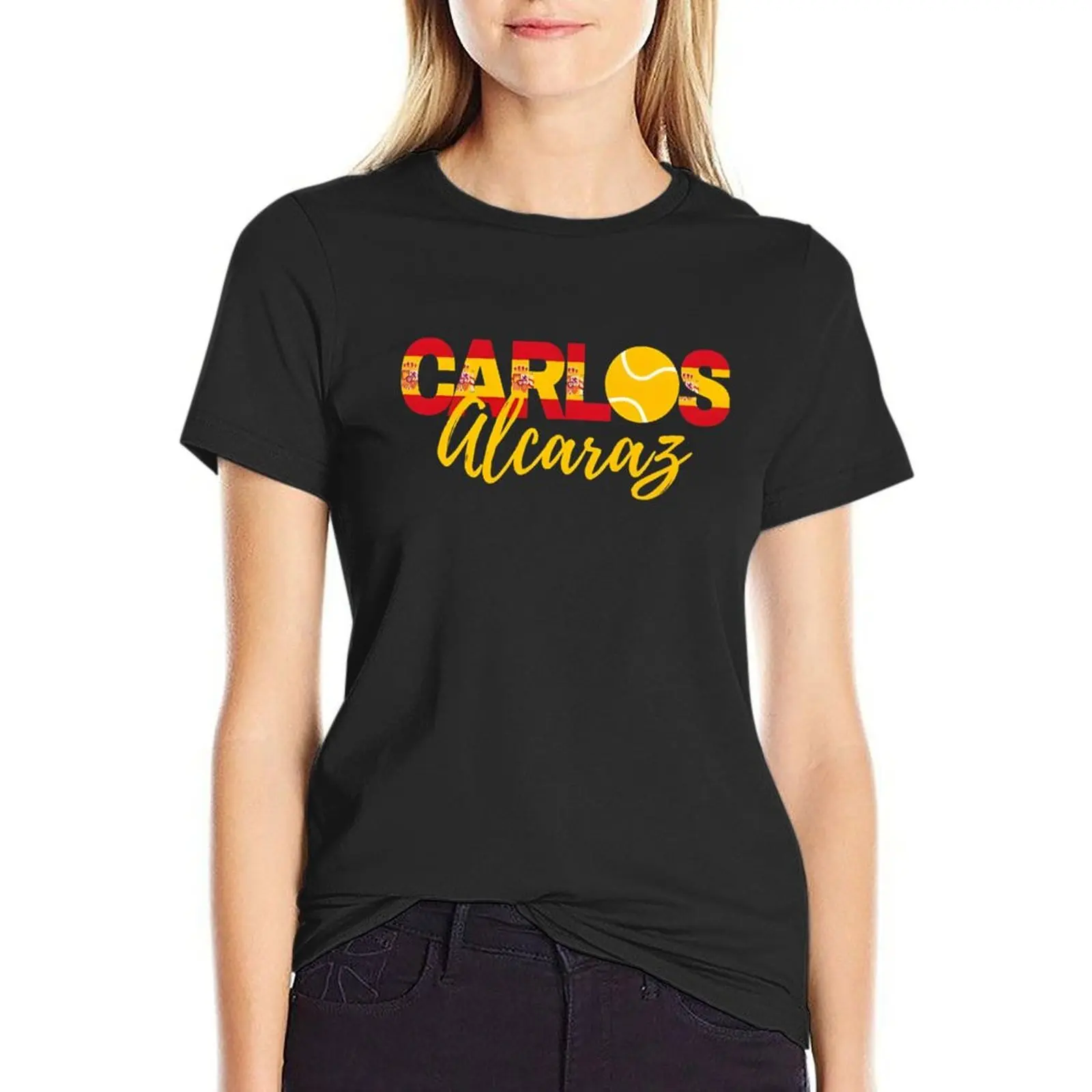 Carlos Alcaraz Team Alcaraz Spain T-Shirt funnys blanks heavyweights cropped t shirts for Women