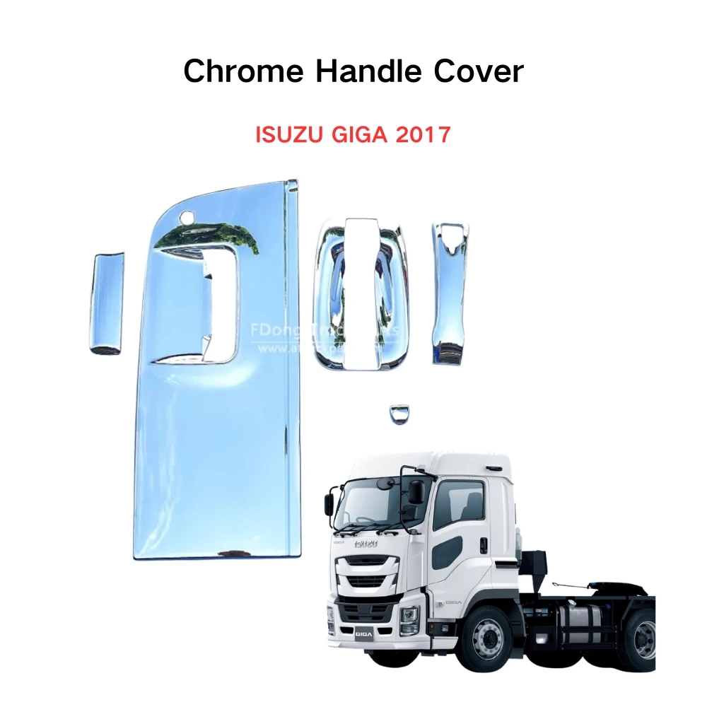 FDONG 1 Set 5 Pcs Chrome Handle Cover for ISUZU GIGA 2017