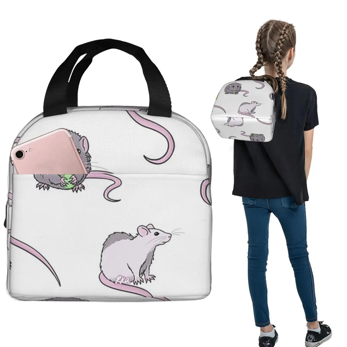 

Изолированная сумка для обеда Rats, Rats, Rats для женщин и детей, портативная термосумка для еды
