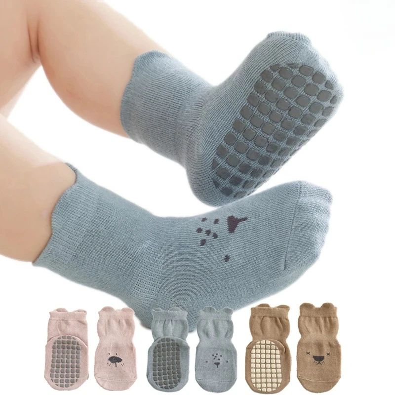 5/3 Pairs Toddler Non Slip Socks with Grips Baby Socks for Kids Girls Boys Floor Christmas gift