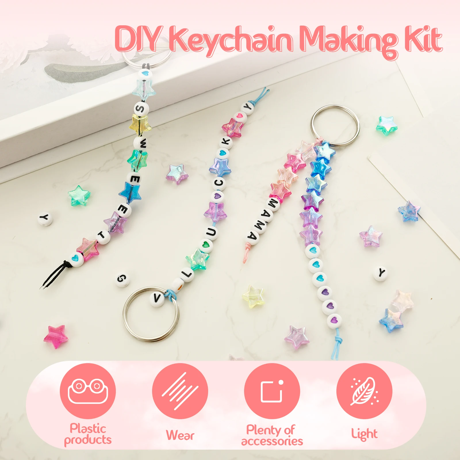 DIY بها بنفسك رسالة/القلب/الجولة/نجمة حبة المفاتيح عدة شخصية مخصصة أساور القلائد الحرف القيمة العاطفية الحرف اليدوية هدية