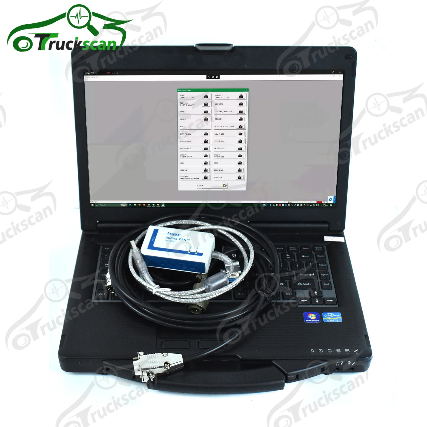 New Truck Diagnostic tool For MTU DiaSys Diagnostic tool USB to CAN COMPACT IXXAT Diesel engine MDEC ADEC Cable +CF53 laptop - view 3