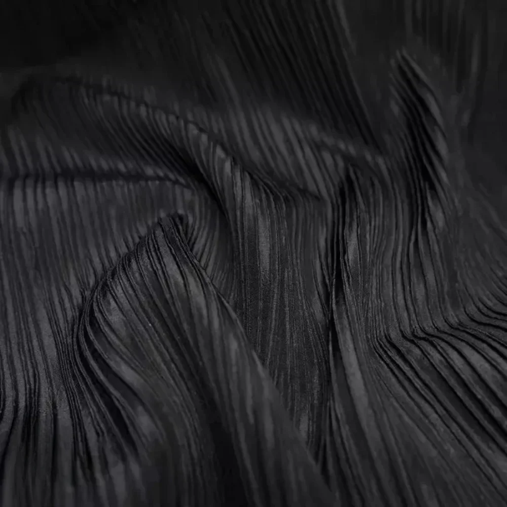 

Jacquard Fabric Stripes Pleats Micro Elasticity Fashion Clothing Designer Fabric Wholesale Cloth Sewing Meter Material