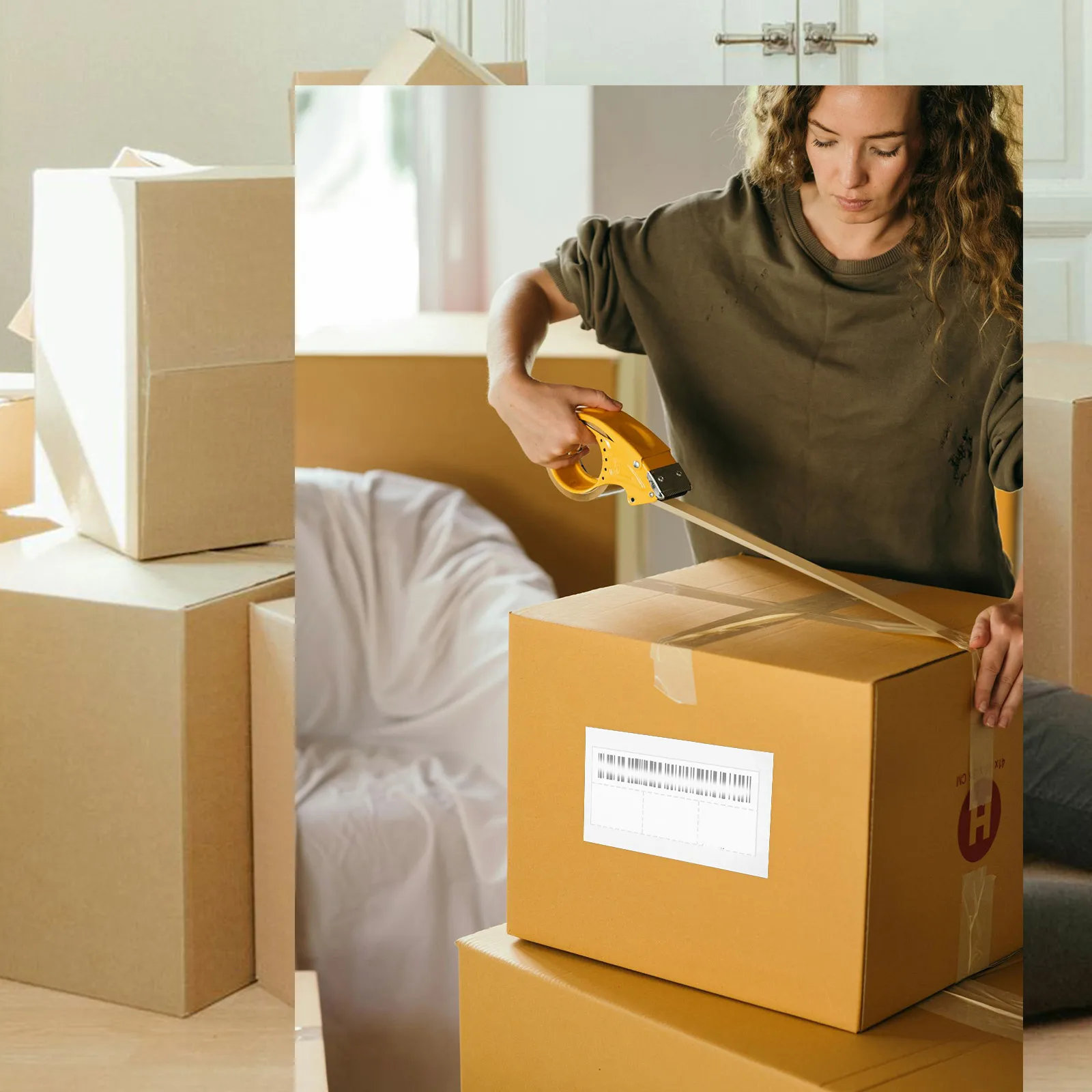 100pcs Clear Shipping Label Pouches Self-Adhesive Transparent Document Holder For Packing Mailing Storage Plastic Envelope