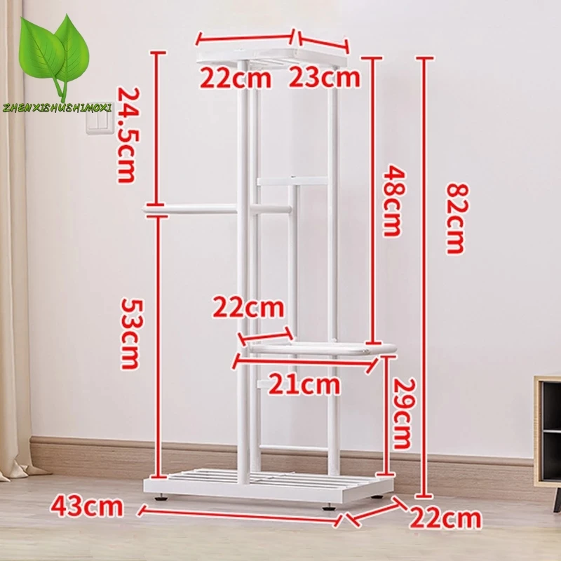 Metal Flower Pot Holder, Flowerpot Shelf, 4 Tier, 5 Potted Plant Stand, Storage Rack, Display Stand for Indoor Garden Decor