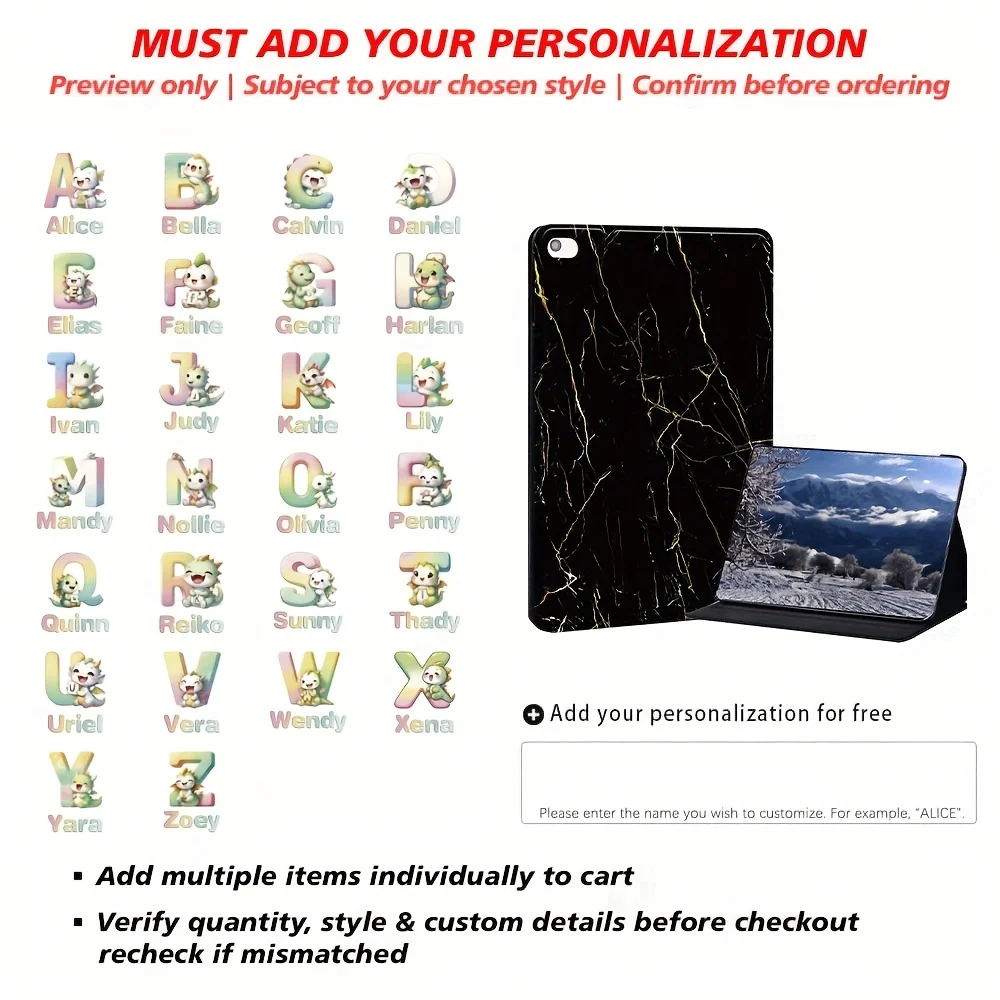 Креативный чехол для планшета с индивидуальным именем для iPad Mini 5/4/3/2/1 - 7,9 дюйма, чехол из искусственной кожи с подставкой, противоскользящий складной защитный чехол